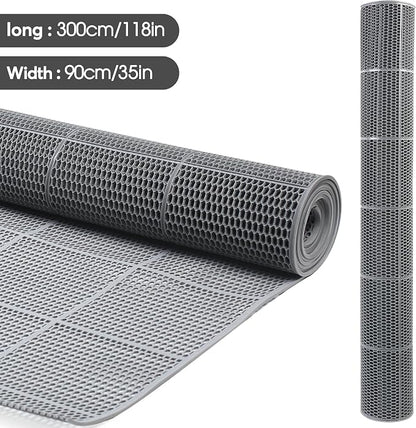 Non Slip Drainage Flooring Mat, 3 x10 Ft 0.22'' Thick Pool Flooring Mat, PVC, Anti-Slip Commercial Kitchen Mat, Ideal Entry Way Doormat for Home,Pools,Bathroom,Garden,Kitchen,Indoor Outdoor Wet Area