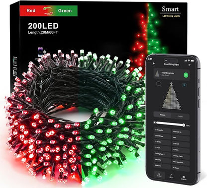 Brizled Smart Red & Green Color Changing Christmas Lights 200 LED 66 ft