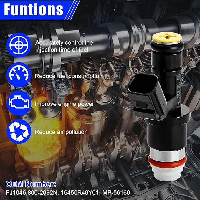 Set of 4 Fuel Injectors FJ1046 for Honda Accord 2008-2012 Civic 2013-2015 CR-V 2010-2011 2.4L L4 for Acura ILX TSX Replacement 16450-R40-Y01 800-2082N