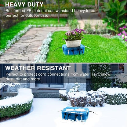 Flemoon Large Outdoor Electrical Box (12.5 x 8.5 x 5 inch), IP54 Waterproof Outdoor Extension Cord Cover Weatherproof, Protect Outlet, Plug, Socket, Timer, Power Strip, Holiday Light Decoration,Blue