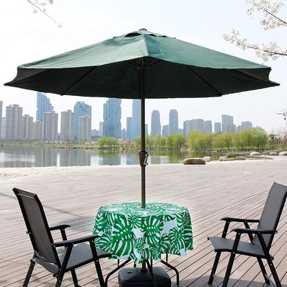 EHouseHome Outdoor Indoor 70inch Round Tablecloth with Umbrella Hole and Zipper, Waterproof Zippered Patio Table Cloths, Spring/Summer Table Covers for Backyard Circular Table/BBQs/Picnic