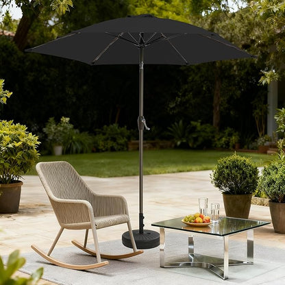 7.5FT Large Outdoor Patio Umbrella with Crank & Tilt - Durable Market Umbrella for Outdoor Patio with 6 Fiberglass Ribs for Poolside,Deck,Yard,Garden