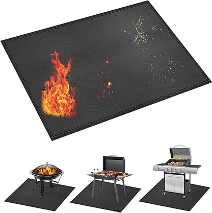 kanhiro Grill Mats for Outdoor Grill 59x39 Inch Fireproof Double-Sided Grill Matt and Deck Protector, Oil-Proof Waterproof BBQ, Grill Pad for Patio, Floor, Lawn Protection