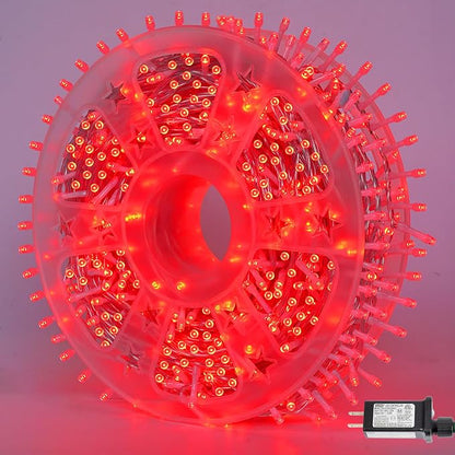 YEGUO 165ft 500 LED Halloween Lights Outdoor Waterproof, Red Christmas Lights Indoor, 8 Modes Clear Wire Fairy Light Plug in for Party Tree Wedding Xmas