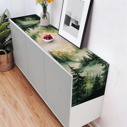 Mountain Forest Table Runner,Dining Decor for Kitchen Coffee Table Family Dinners Holiday Parties Wedding Events Decor(13x72 inch)