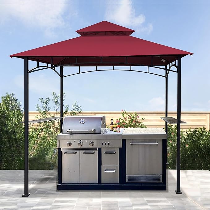 SCOCANOPY Grill Replacement Canopy BBQ Gazebo Top Compatible with Aldi Gardenline Belavi Shoprite Grill Gazebo,for Model Number: 43472,812576,822694,31937-17,21581,(Burgundy)