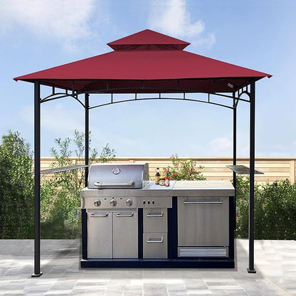 SCOCANOPY Grill Replacement Canopy BBQ Gazebo Top Compatible with Aldi Gardenline Belavi Shoprite Grill Gazebo,for Model Number: 43472,812576,822694,31937-17,21581,(Burgundy)