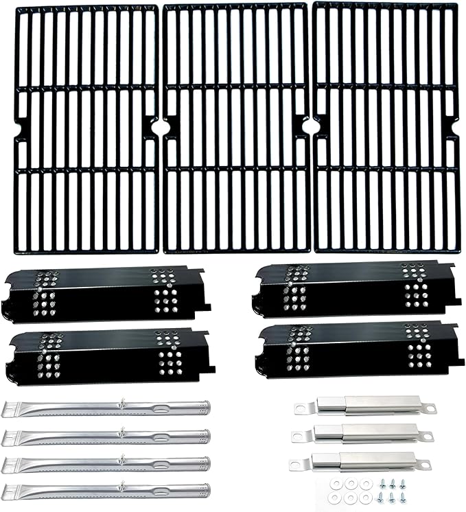 Parts DG260 Replacement for Charbroil 467300115, 463436215, 463436213, 463436214, G432-001N-W1, G432-Y700-W1, G432-0096-W1, Grill Burner, Heat Plate Tent, Cooking Grate and Crossover Tube