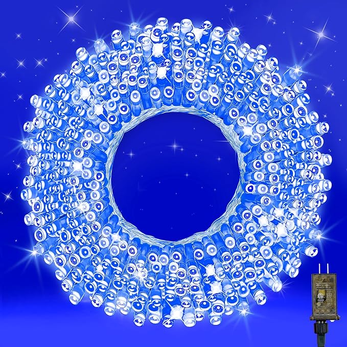 100FT Blue LED Fairy Lights, Connectable Christmas String Lights | 8 Lighting Modes Waterproof Light with Timer for Tree, Bedroom, Patio, Wedding, Party, Indoor Outdoor Decor
