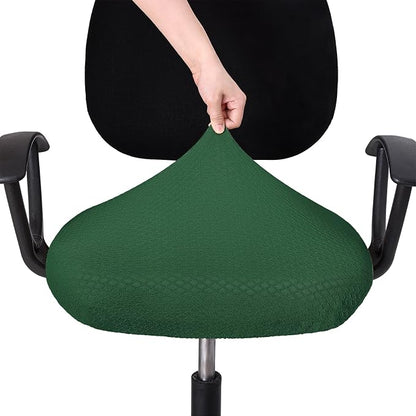 Smiry Office Computer Chair Seat Covers for Desk, Anti-dust Protector | Stretch Jacquard Removable Washable Desk Chair Seat Cushion Protectors, Emerald Green