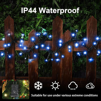 500 LED Blue String Lights, 46ft 11 Modes Connectable LED Lights, Waterproof Blue Fairy Lights Plug in, Christmas Tree Lights Outdoor for Xmas Party Garden Bedroom Decor