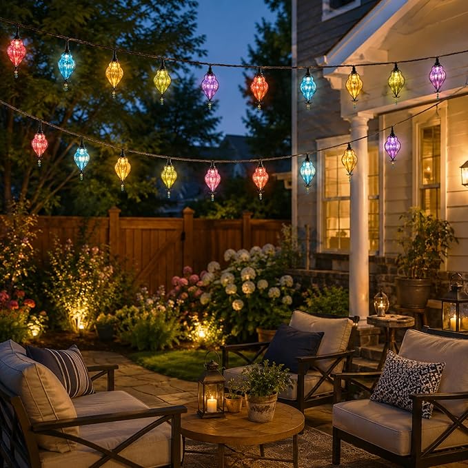 Vigdur Multicolor Flower String Lights, Decorative String Lights Plug in with 10 Bulbs Connectable, Indoor Outdoor Patio Light for Party Wedding Bedroom Bistro Cottagecore Decor