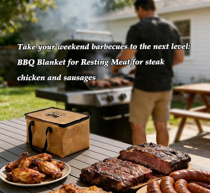 BBQ Meat Resting Blanket, Reusable Meat Resting Bag for resting meat for Smoker Accessories/Kitchen/Dough/Party/Picnic/Camping,Christmas Birthday Gift for Men and BBQ Lovers（15inch）