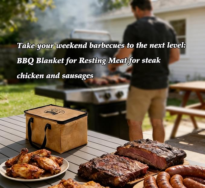 BBQ Meat Resting Blanket, Reusable Meat Resting Bag for resting meat for Smoker Accessories/Kitchen/Dough/Party/Picnic/Camping,Christmas Birthday Gift for Men and BBQ Lovers（19inch）