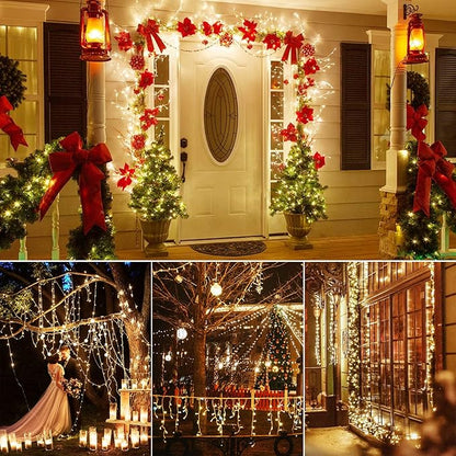 Dailyart 200 Led Fairy Lights - 16.4FT Battery Operated String Lights with Remote, 8 Modes, Waterproof for Bedroom, Christmas Tree & Wreath Decoration (Pack of 2)