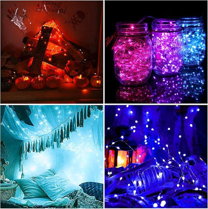 OMIKA LED Fairy Lights 33FT 100 LEDs Battery Operated String Light, Waterproof Multi Color Changing Fairy Lights with Remote for Indoor Outdoor Patio Wedding Party Xmas Bedroom Decoration