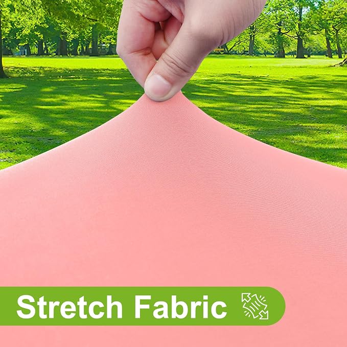 Smiry Round Spandex Tablecloth, Waterpoof Stretch Picnic Table Cover for 45"-56" Tables, Elastic Fitted Washable Tablecloths Dining, Indoor and Outdoor, Coral Red