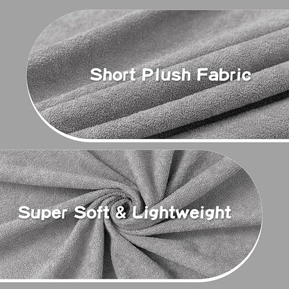 MEETSKY Couch Cover for 2 Cushion Sofa, Washable Cat Scratch Proof Sofa Covers Love Seat L Shape Soft Sectional Sofa Slipcover Furniture Protector for Dogs Pets Kids, 71" x 102", Light Grey