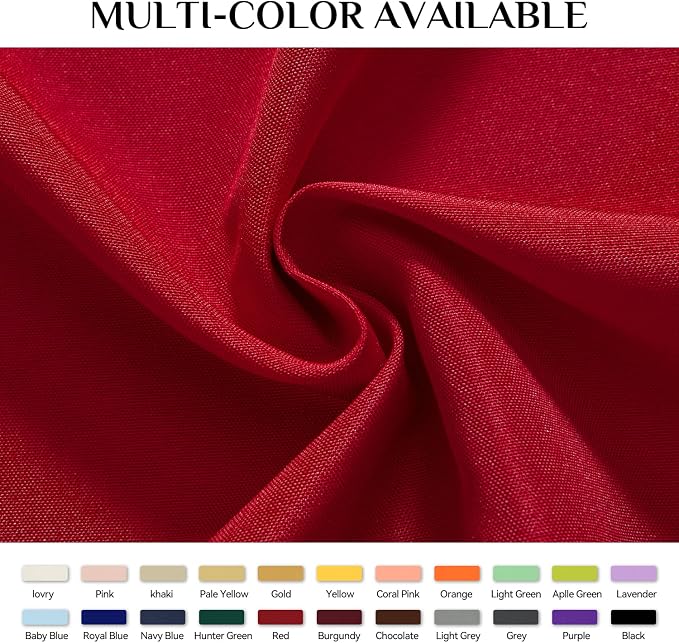 Softalker Square Tablecloth, Waterproof Table Cloths Wrinkle Free Fabric Washable Polyester Table Cover for Dining Tables Party Outdoor Camping Parties Buffet - 70 x 70 inch,Red