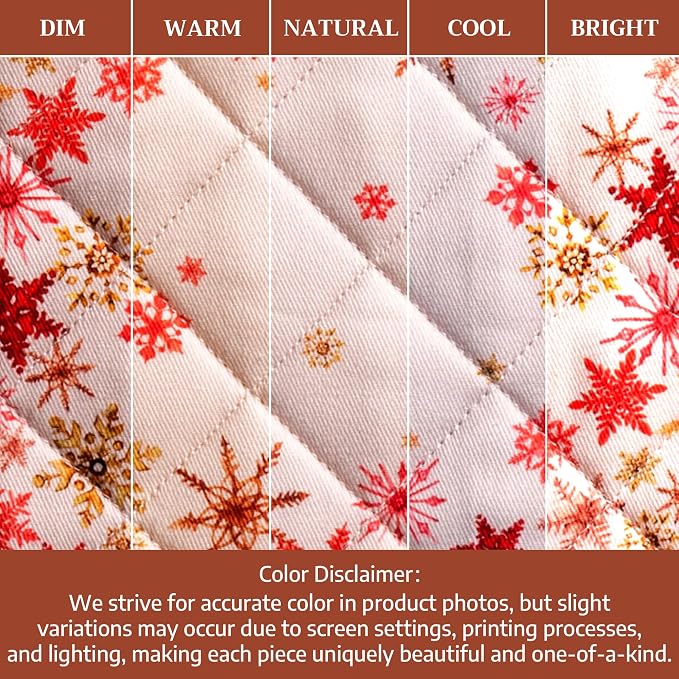 Maison d' Hermine Pot Holders 100% Cotton Potholders (8" x 8", Pack of 2) | Heat Resistant Hot Pads with Loop BBQ Cooking Baking Hotel Kitchen Handling Hot Pans Thanksgiving Christmas - Crystal Star