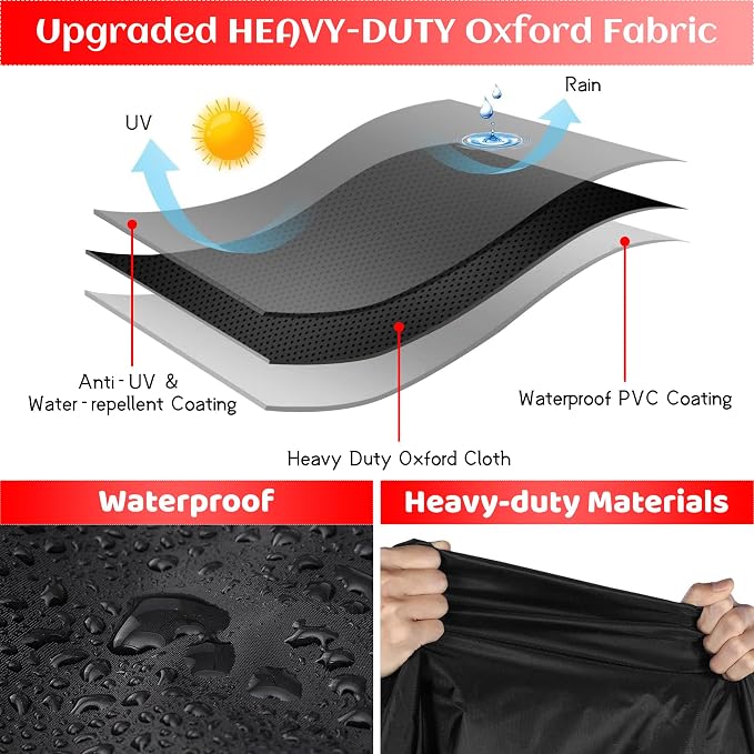 Griddle Cover, 28 Inch BBQ Gas Grill Cover with Hood for Blackstone Grill, Waterproof, Anti-Uv, Rip-Proof, Fade Resistant Material, Outdoor Griddle Cover with Hook-and-Loop Straps, Heavy Duty Black