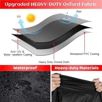 Griddle Cover, 28 Inch BBQ Gas Grill Cover with Hood for Blackstone Grill, Waterproof, Anti-Uv, Rip-Proof, Fade Resistant Material, Outdoor Griddle Cover with Hook-and-Loop Straps, Heavy Duty Black