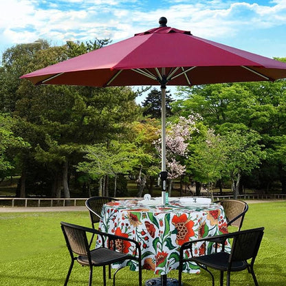 EHouseHome Outdoor and Indoor 60inch Round Tablecloth with Umbrella Hole and Zipper, Waterproof Zippered Patio Cloths, Spring/Summer Table Covers for Backyard Circular Table/BBQs/Picnic