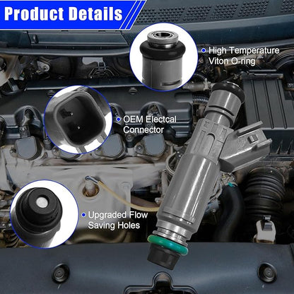 Fuel Injectors Set of 4 Fits for Chevy Malibu HHR Cobalt & Pontiac G5 G6 Solstice Saturn Aura Ion Vue Sky 2.2L 2.4L – Replacement 12606110