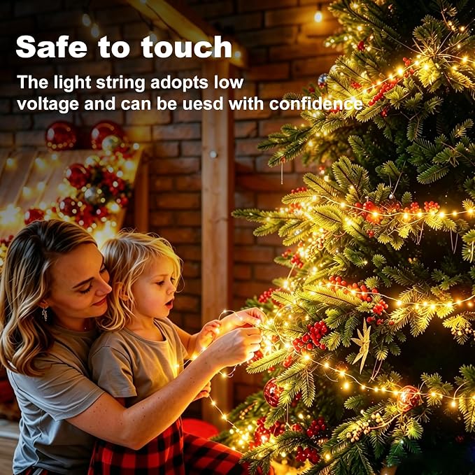 2 Pack 450 LED Fairy Lights Plug in 2 x 88FT Total 176FT Silver Wire Twinkle String Light with Remote Timer Dimmable Waterproof Copper Wire Lights for Bedroom Patio Garden Tree Wedding Christmas Decor