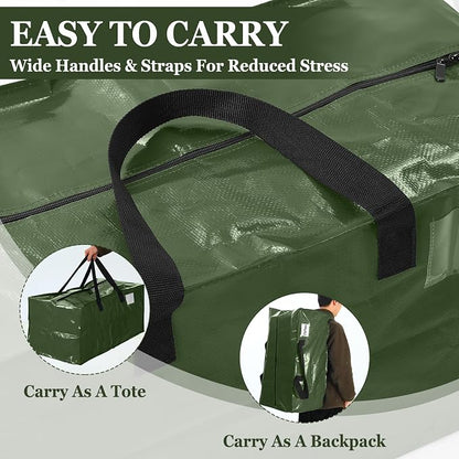 4 Pcs 24 Gallon Extra Large Moving Bags Heavy Duty Storage Bag with Strong Zipper Handle Foldable XXL Jumbo Storage Tote Packing Moving Box for College Dorm Travel Cloth Duffle (Green)