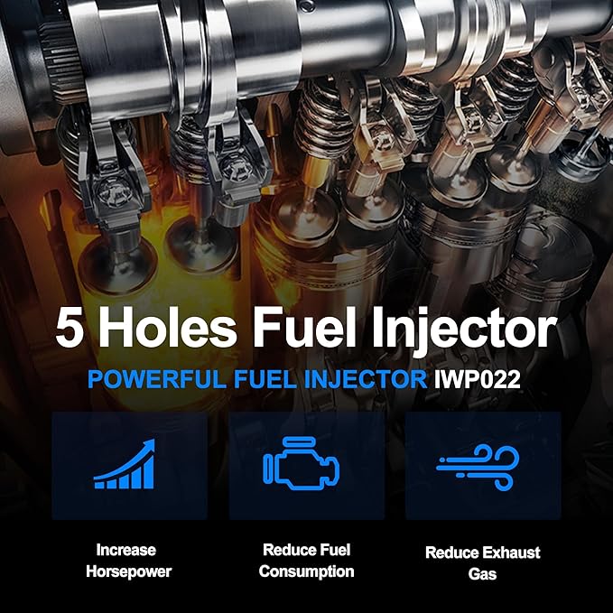 HiSport IWP022 6PCS Fuel Injectors 5 Holes Compatible with Volkswagen EuroVan 1997 1999 2000 V6 2.8L Compatible with Volkswagen Golf Jetta 1999-2001 V6 2.8L 021906031D