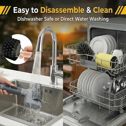 Electric Grill Brush, Cordless Grill Cleaner, Rechargeable Cleaning Brush | 58W High Torque, 5200mAh Battery, 150Mins Runtime, Anti-Shedding Brush, 3 Speeds, IPX7 Waterproof, Angle Adjust, Outdoor BBQ