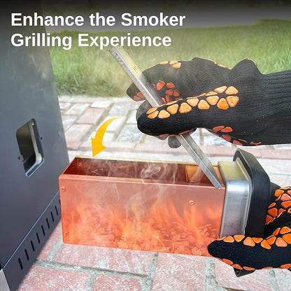 East Oak BBQ Gloves, 1472℉ Heat Resistant Gloves, Silicone Non-Slip Grill Gloves for Smoker, Barbecue, Red