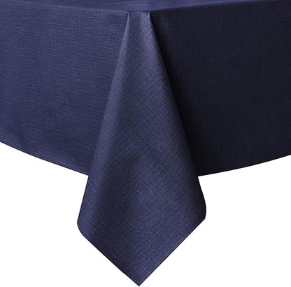 sancua Waterproof Rectangle Vinyl Tablecloth Table Cloth 54x78 Inch, Navy | 100% Oil Spill Proof, PVC Material, Wipe Clean Table Cover for Dining Tables, Buffet Parties and Camping