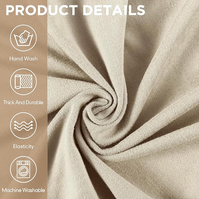 Peryiter 2 Pcs Couch and Loveseat Sofa Covers,Beige,Milk Silk | Armchair Covers for Living Room, Sofa Cushion Slipcover 2/3 Seater, Furniture Protector, Polyester and Spandex, Washable