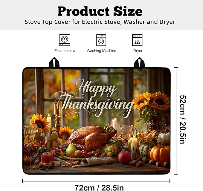 Multi-Design Stove Cover for Glass/Electric Stoves - 3-in-1 Heat-Resistant Protector Mat, Non-Slip Drying Rack 28"x20"