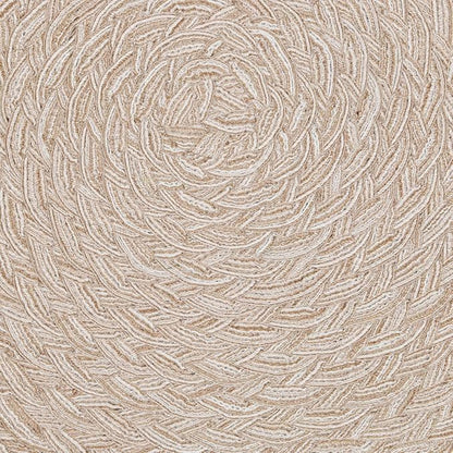 SHACOS Round Braided Placemats 15 inch Set of 4 Boho Woven Washable Kitchen Table Placemats for Home Wedding Party (T-Beige, 4)