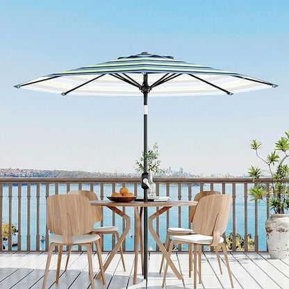 Garvee 10FT Patio Umbrella - Outdoor Table Umbrella with Smooth Crank Lift, Push Button Tilt and 8 Sturdy Ribs - Market Umbrella UV Protection Waterproof for Pool, Deck, Yard, Garden