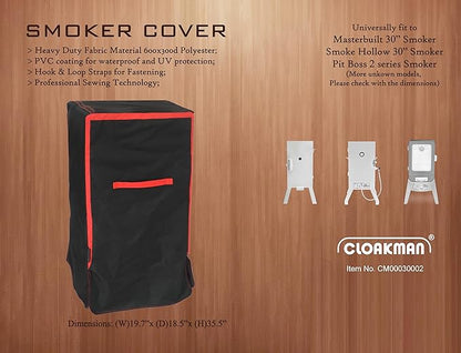 Premium Waterproof Smoker Cover for Pit Boss 2 Series Smoker and Masterbuilt/Smoke Hollow 30 in Vertical Gas Smoker (Sealed-Seam)