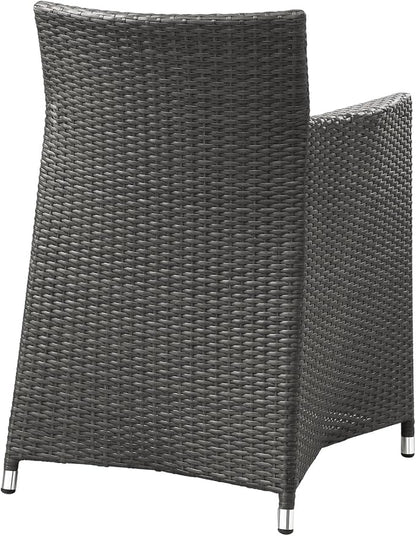 Modway Junction 5 Piece Outdoor Patio Dining Set, 81.8" x 109" x 32", Brown White