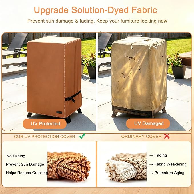 NetttyPro Electric Smoker Cover for Outside Masterbuilt Smoker 40 inch, Brown