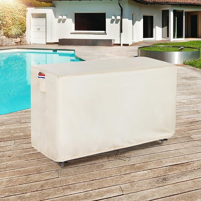 Outdoor Prep Table Cover 60 Inch,Waterproof Patio Outdoor Stainless Steel Metal Grill BBQ Table Cart Cover Dustproof Windproof All Season Pretection for Outdoor Table - 60 x 38 x 28 Inch-Beige