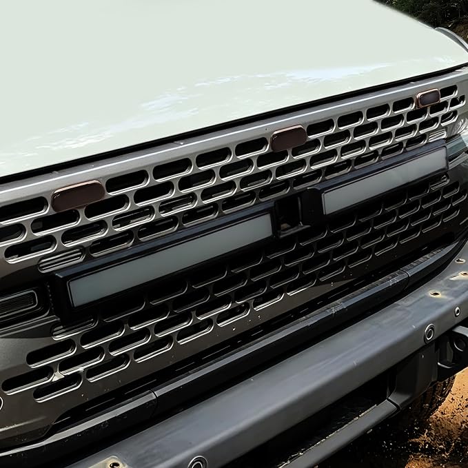Front LED Grill Lights Compatible with Ford Bronco Accessories 2021 2022 2023 2024 2/4 Doors, Smoked Black