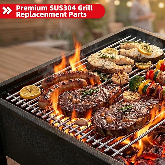 SettleDown Grill Grates 66032 Flavorizer Bars for Weber Genesis II Grill Parts GS4,66095 Cooking Grates & 66795 Heat Deflector for Weber Genesis ii E-310 E-315 S-335, Stainless Steel