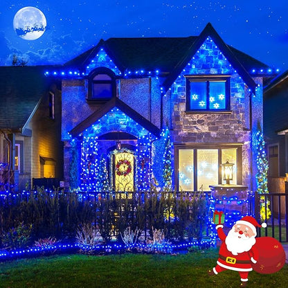 JMEXSUSS 2 Pack Solar String Lights Outdoor Waterproof, Total 66 FT 200 LED Solar Christmas Lights Outdoor, Twinkle Light for Christmas Tree Outside Garden Yard Xmas Decor, Blue