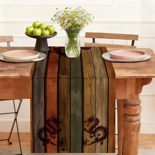 Compass Table Runner,Dining Decor for Kitchen Coffee Table Family Dinners Holiday Parties Wedding Events Decor(13x72 inch)
