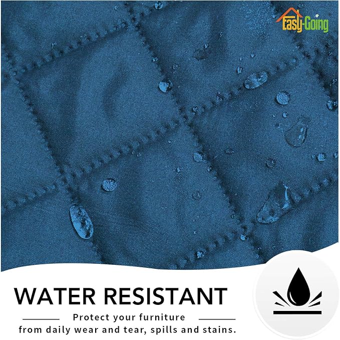 Easy-Going Reversible Couch Cover, Oversized Recliner, Peacockblue/Beige | Machine Washable Slipcover For Dogs, Water Resistant Furniture Mat For Living Room, Non-Slip Sofa Cover, Pet Friendly