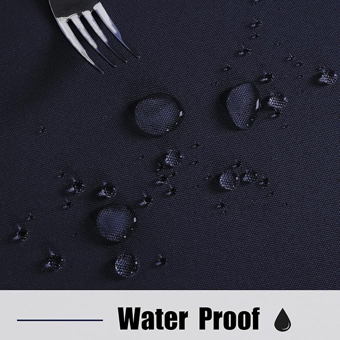 Fitable Outdoor Tablecloth for 6ft Rectangle Tables, Navy, 60 x 102 Inch | Washable Waterproof Wrinkle Free Table Cover, Zipper and Umbrella Hole, For Spring Summer Party Picnic Camping Patio Indoor
