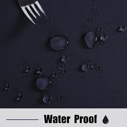 Fitable Outdoor Tablecloth for 6ft Rectangle Tables, Navy, 60 x 102 Inch | Washable Waterproof Wrinkle Free Table Cover, Zipper and Umbrella Hole, For Spring Summer Party Picnic Camping Patio Indoor