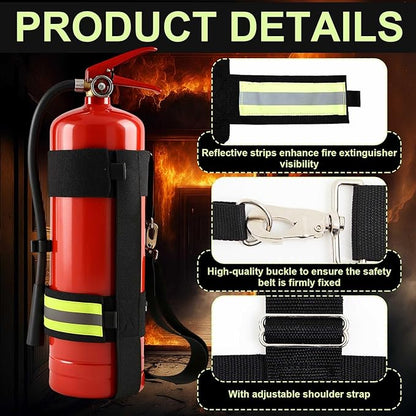 Shyyween 2 Pcs Adjustable Fire Extinguisher Carrying Strap Firefighter Gear Water Can Extinguisher Strap High-strength Nylon Webbing with Metal Buckle for Fire Safety (Green)